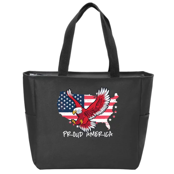 Proud American Eagle Zip Tote Bag