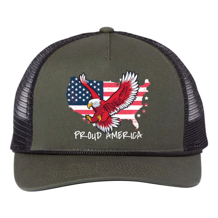 Proud American Eagle Retro Rope Trucker Hat Cap