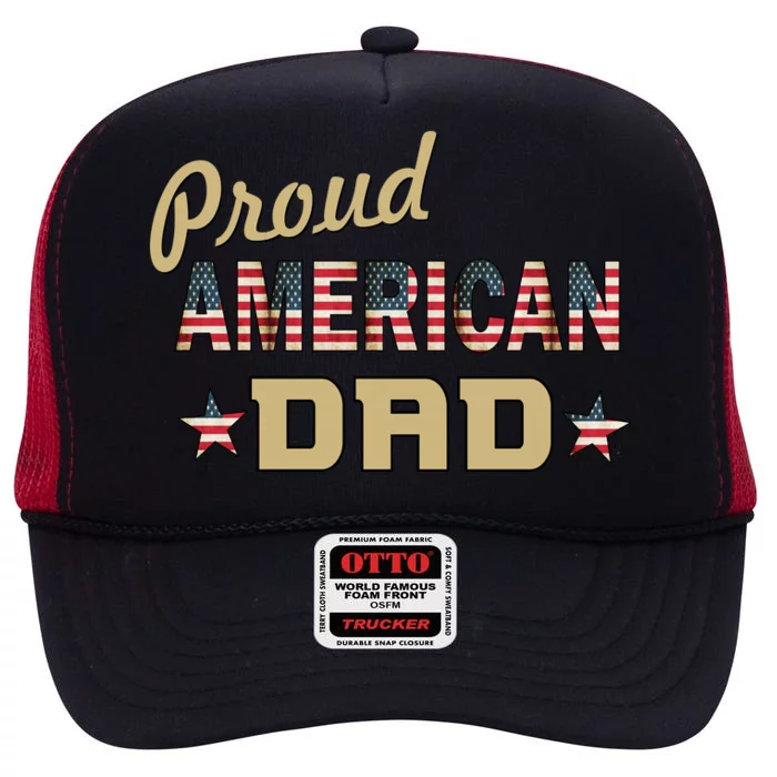 Proud Army Dad High Crown Mesh Trucker Hat