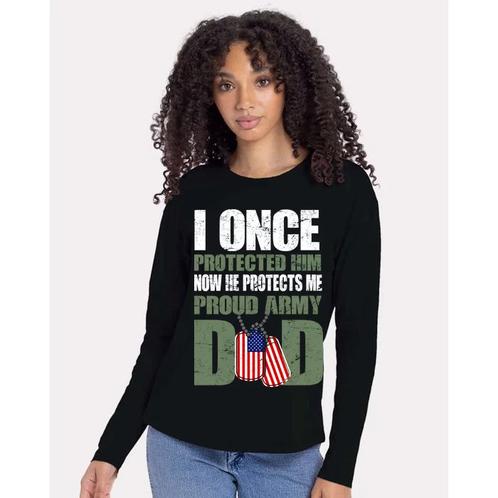 Proud Army Dad Of An American Soldier Womens Cotton Relaxed Long Sleeve T-Shirt