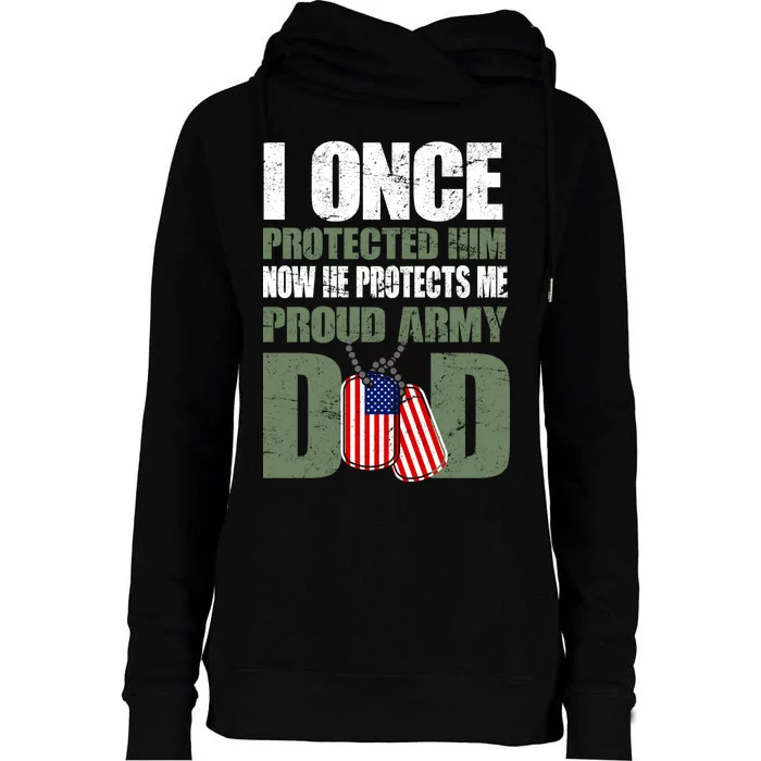 Proud Army Dad Of An American Soldier Womens Funnel Neck Pullover Hood