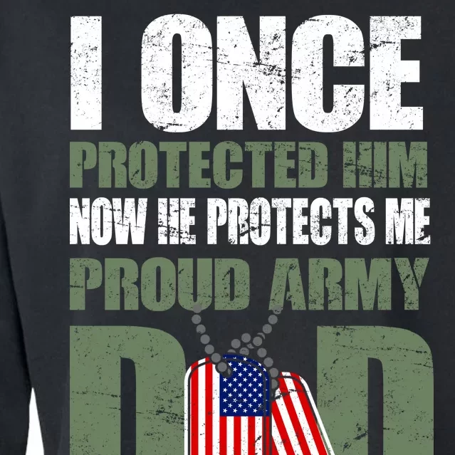 Proud Army Dad Of An American Soldier Cropped Pullover Crew