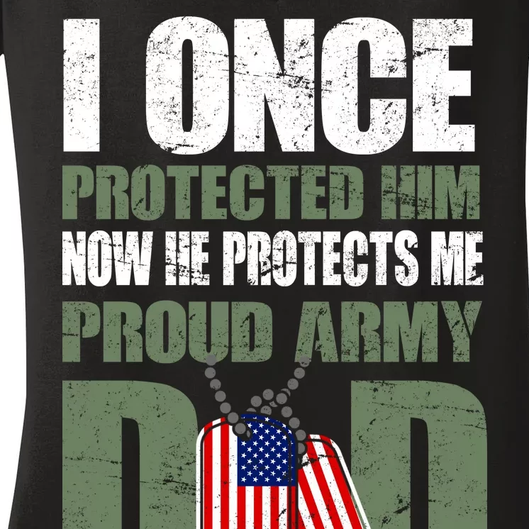 Proud Army Dad Of An American Soldier Women's V-Neck T-Shirt