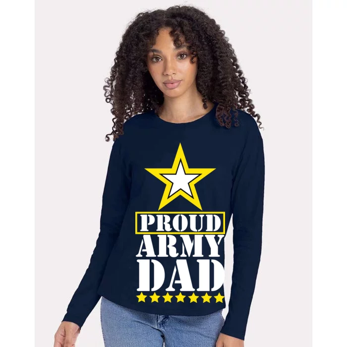 Proud Army Dad Star Logo Womens Cotton Relaxed Long Sleeve T-Shirt