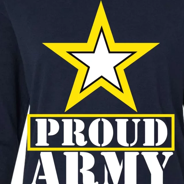 Proud Army Dad Star Logo Womens Cotton Relaxed Long Sleeve T-Shirt