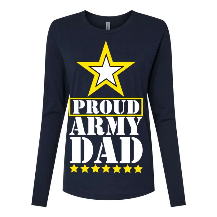 Proud Army Dad Star Logo Womens Cotton Relaxed Long Sleeve T-Shirt