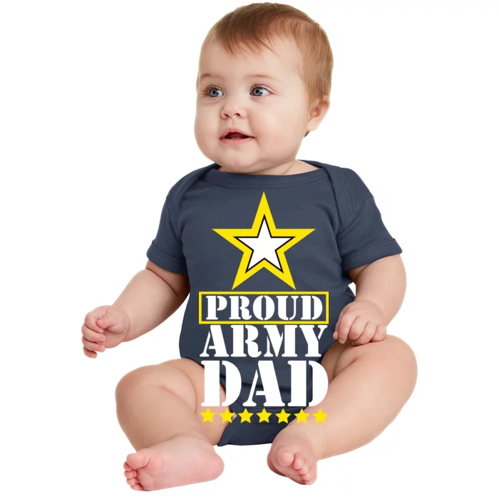 Proud Army Dad Star Logo Baby Bodysuit