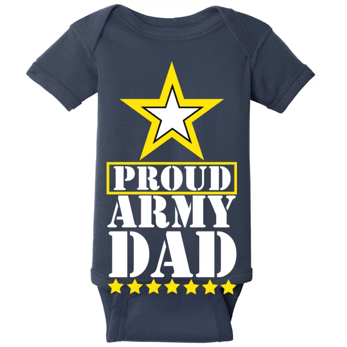 Proud Army Dad Star Logo Baby Bodysuit