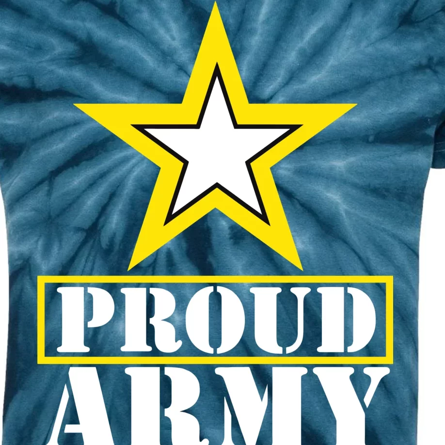 Proud Army Dad Star Logo Kids Tie-Dye T-Shirt