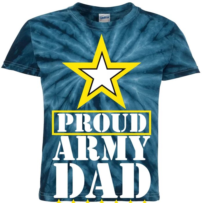 Proud Army Dad Star Logo Kids Tie-Dye T-Shirt