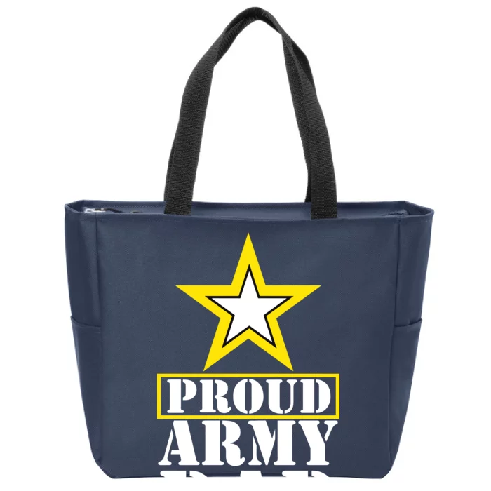 Proud Army Dad Star Logo Zip Tote Bag