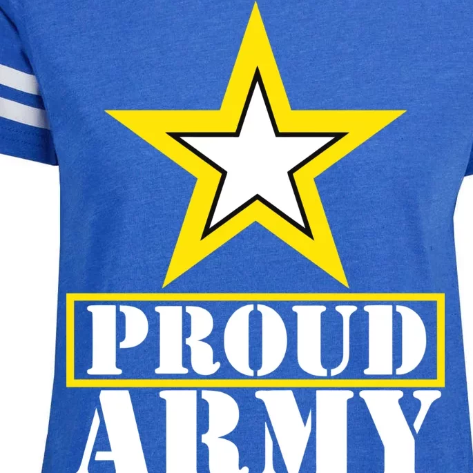 Proud Army Dad Star Logo Enza Ladies Jersey Football T-Shirt