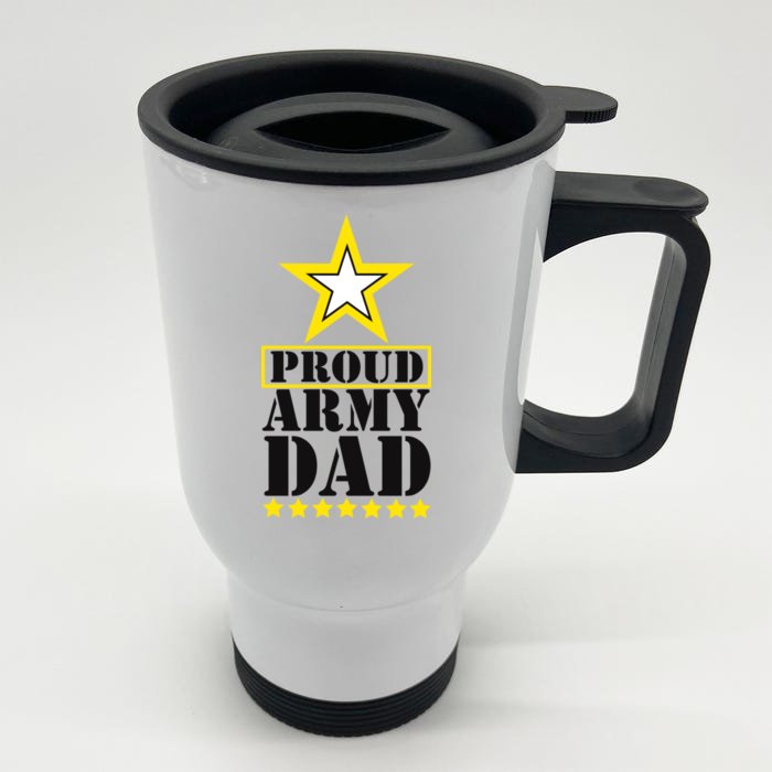 Proud Army Dad Star Logo Front & Back Stainless Steel Travel Mug