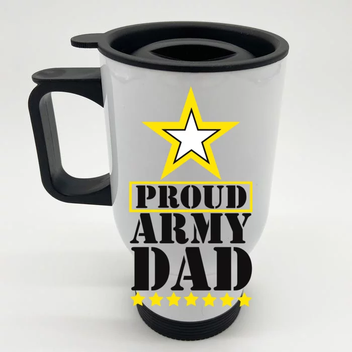 Proud Army Dad Star Logo Front & Back Stainless Steel Travel Mug