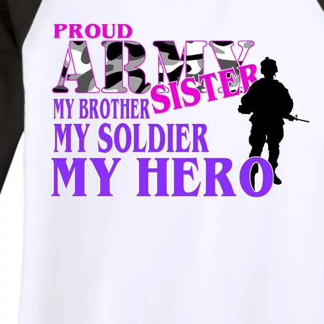 Proud Army Sister My Brother Soldier Hero Women's Tri-Blend 3/4-Sleeve Raglan Shirt