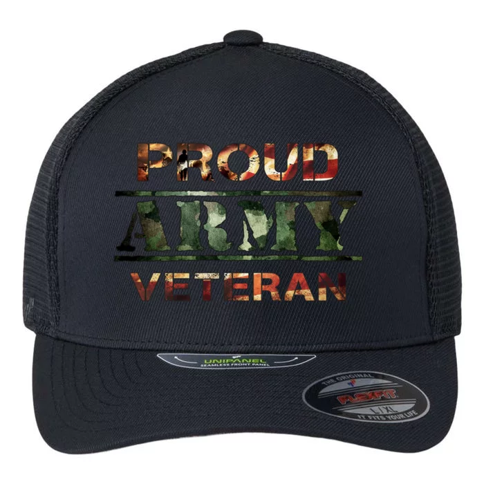 Proud Army Veteran Flexfit Unipanel Trucker Cap