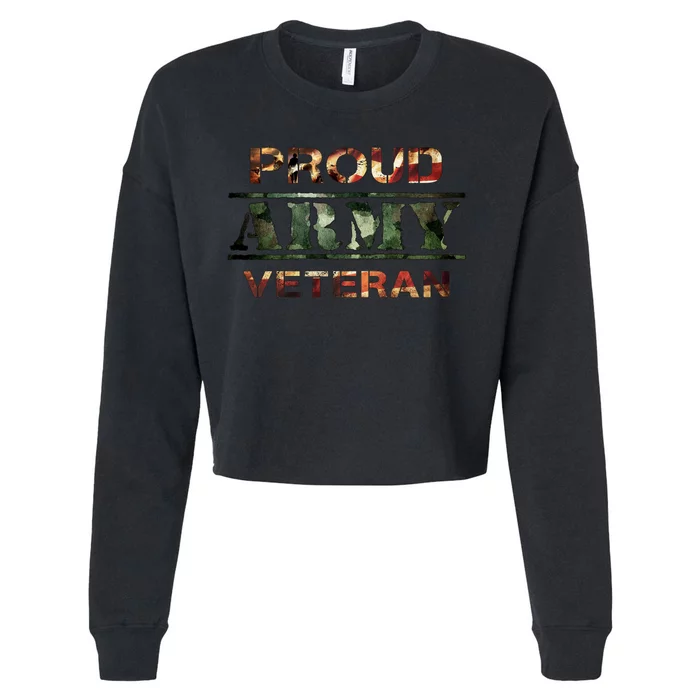 Proud Army Veteran Cropped Pullover Crew