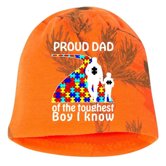 Proud Autism Dad Of The Toughest Boy I Know Kati - Camo Knit Beanie