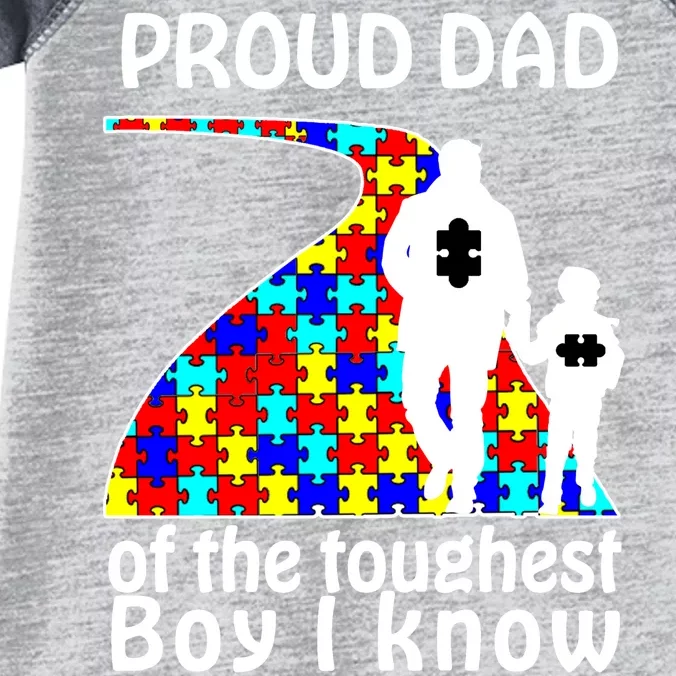 Proud Autism Dad Of The Toughest Boy I Know Infant Baby Jersey Bodysuit