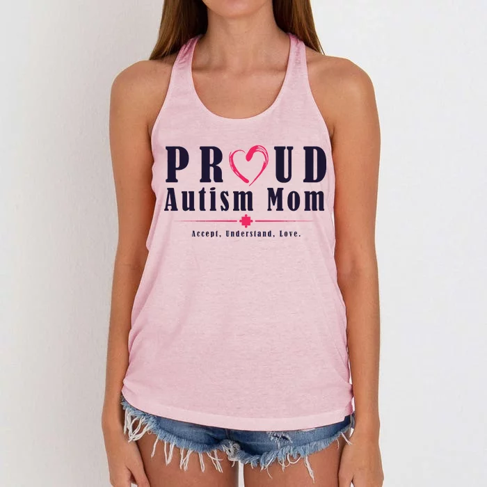 Proud Autism Mom Accept Understand Love Women's Knotted Racerback Tank