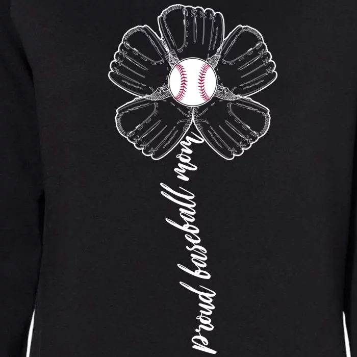 Proud Baseball Mom Flower Womens California Wash Sweatshirt