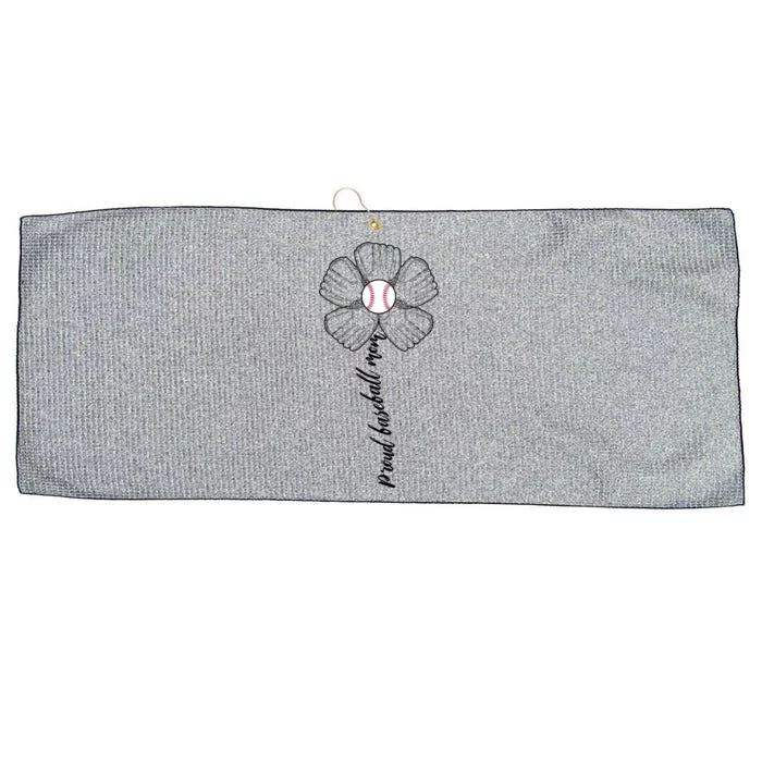 Proud Baseball Mom Flower Large Microfiber Waffle Golf Towel