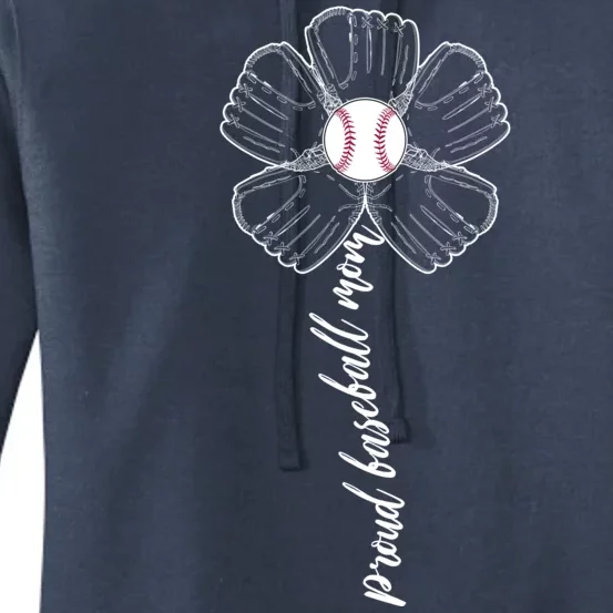 Proud Baseball Mom Flower Women's Pullover Hoodie