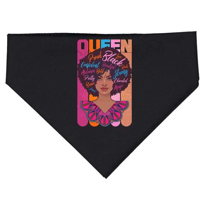 Proud Black African American Queen USA-Made Doggie Bandana