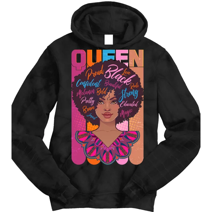 Proud Black African American Queen Tie Dye Hoodie