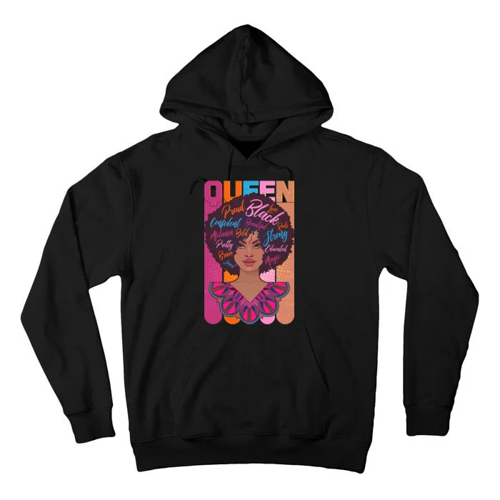 Proud Black African American Queen Tall Hoodie