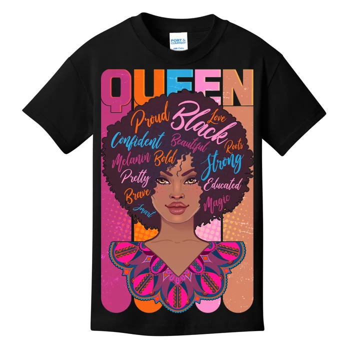 Proud Black African American Queen Kids T-Shirt