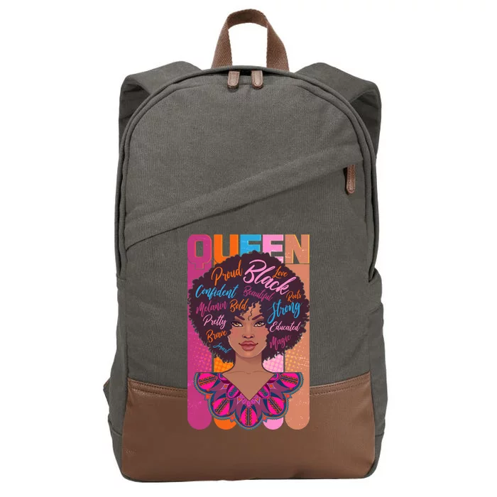 Proud Black African American Queen Cotton Canvas Backpack