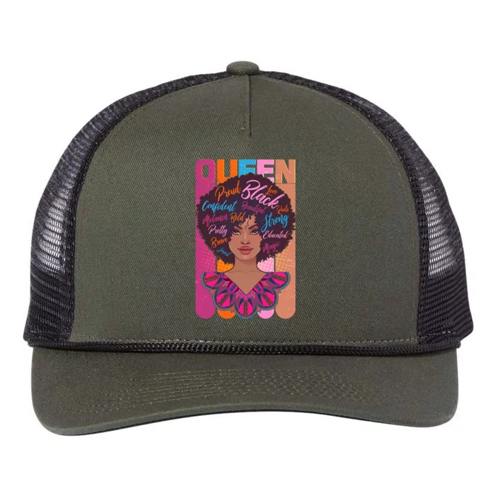 Proud Black African American Queen Retro Rope Trucker Hat Cap