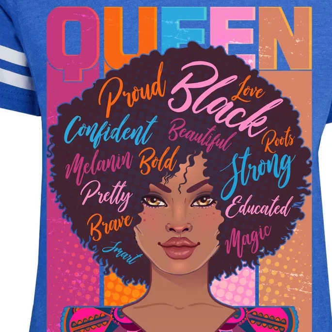 Proud Black African American Queen Enza Ladies Jersey Football T-Shirt