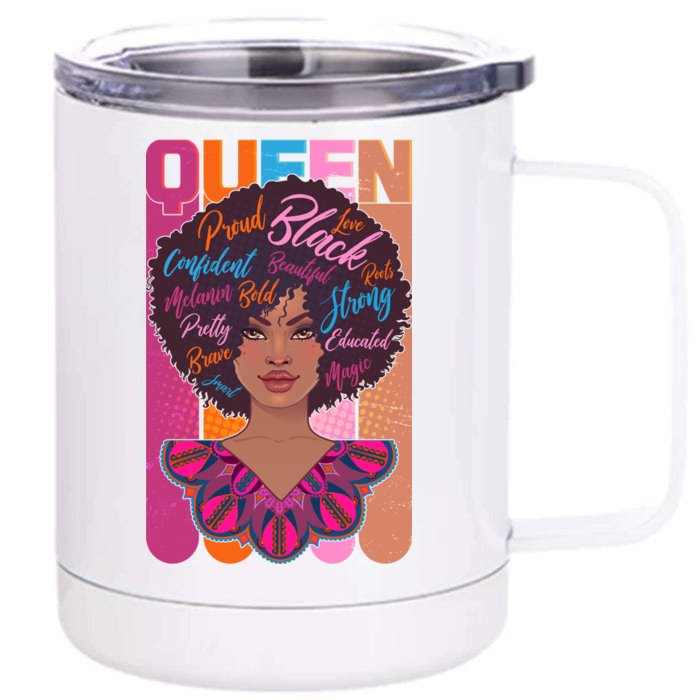 Proud Black African American Queen Front & Back 12oz Stainless Steel Tumbler Cup