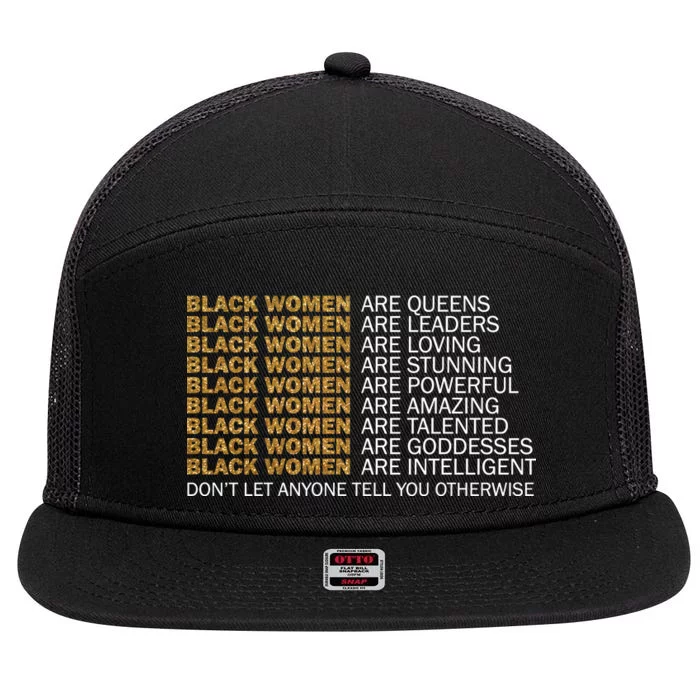 Proud Black Women Are Amazing 7 Panel Mesh Trucker Snapback Hat