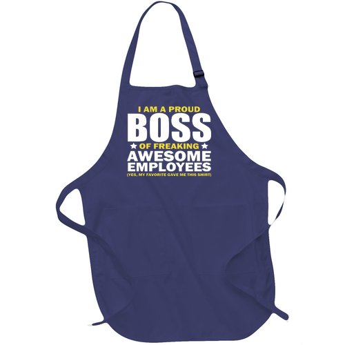 Proud Boss Of Freaking Awesome Employees Full-Length Apron With Pocket