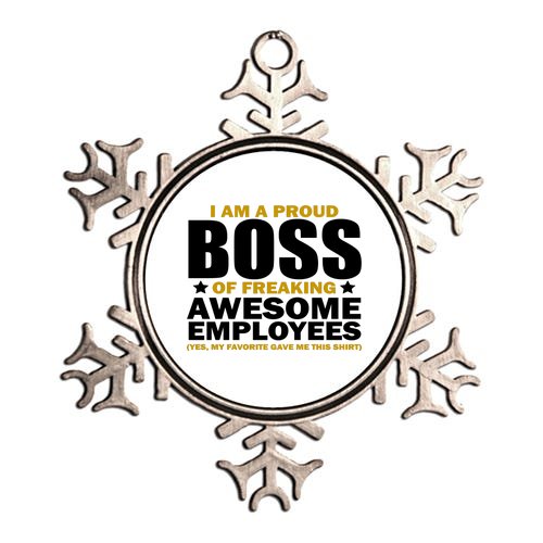 Proud Boss Of Freaking Awesome Employees Metallic Star Ornament