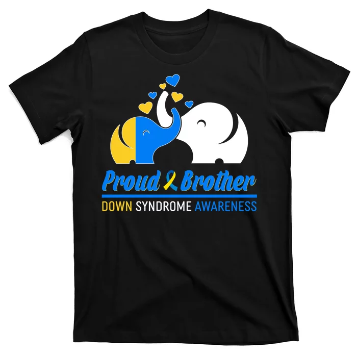 Proud Brother Down Syndrome Awareness Elephants T-Shirt