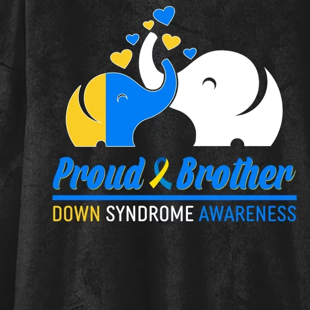 Proud Brother Down Syndrome Awareness Elephants Hooded Wearable Blanket