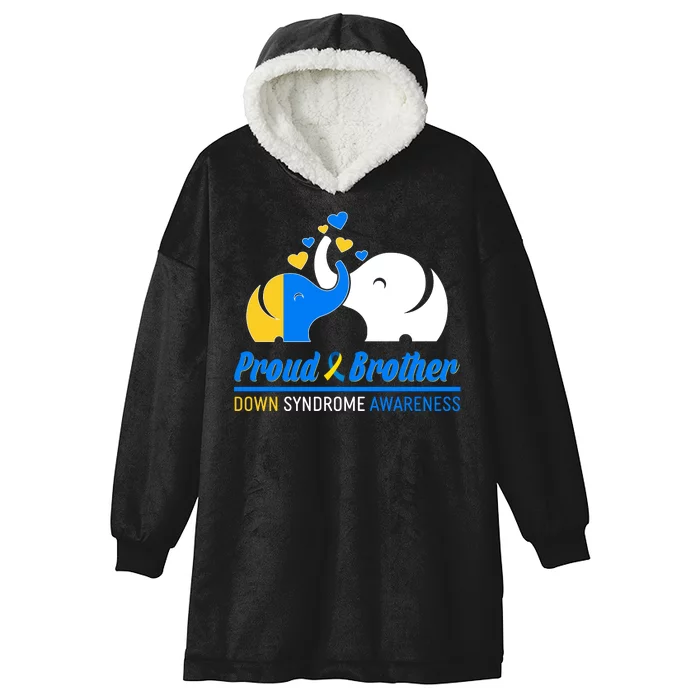 Proud Brother Down Syndrome Awareness Elephants Hooded Wearable Blanket