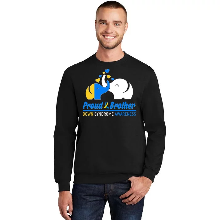 Proud Brother Down Syndrome Awareness Elephants Tall Sweatshirt