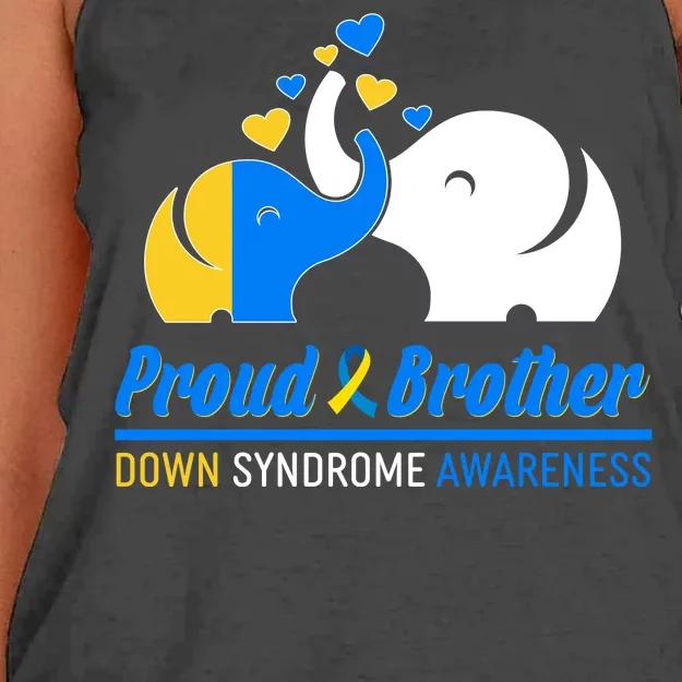 Proud Brother Down Syndrome Awareness Elephants Women's Knotted Racerback Tank