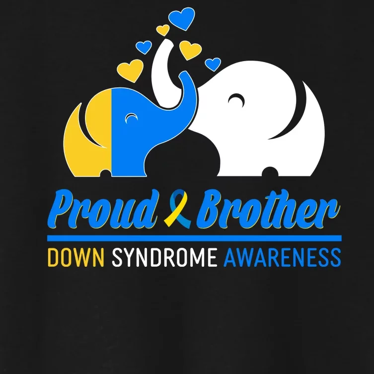 Proud Brother Down Syndrome Awareness Elephants Women's Crop Top Tee