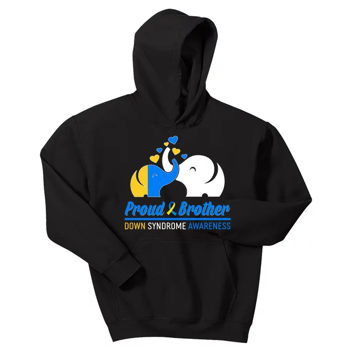 Proud Brother Down Syndrome Awareness Elephants Kids Hoodie