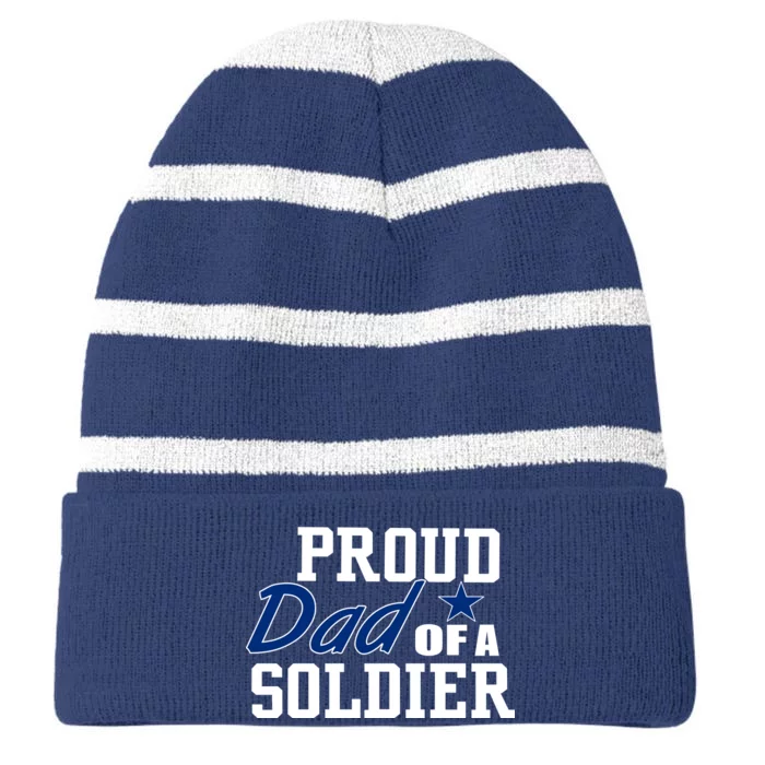 Proud Dad of A Soldier Striped Beanie with Solid Band