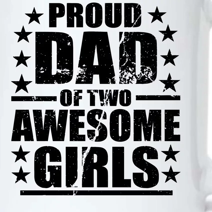 Proud Dad Of Two Awesome Girls Black Color Changing Mug