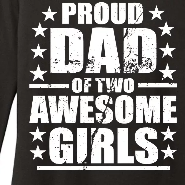 Proud Dad Of Two Awesome Girls Womens CVC Long Sleeve Shirt