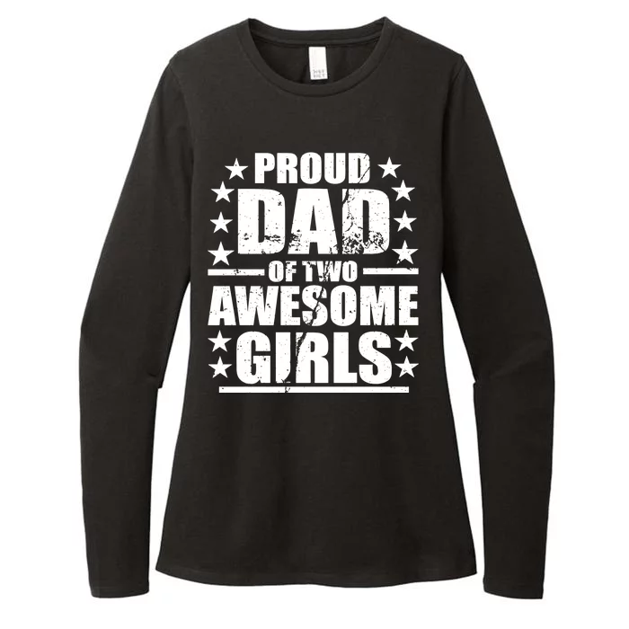 Proud Dad Of Two Awesome Girls Womens CVC Long Sleeve Shirt