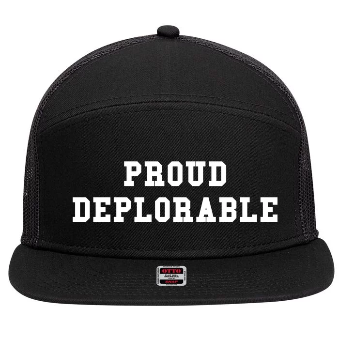 Proud Deplorable 7 Panel Mesh Trucker Snapback Hat